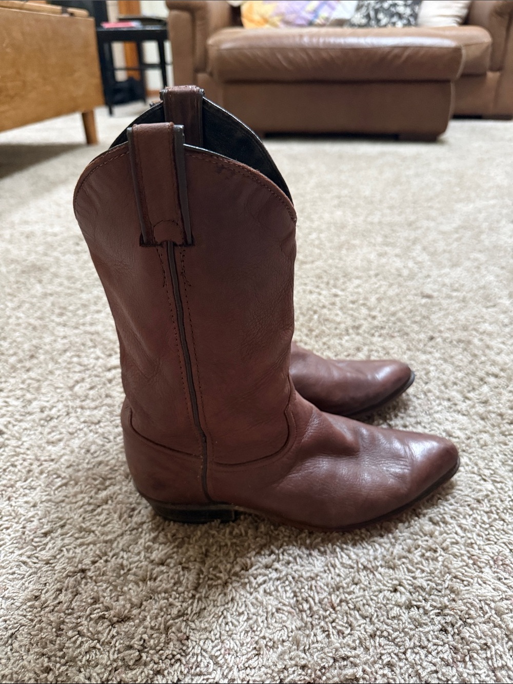 Code West Size 9 Women's Brown Leather Heeled Western Boots
